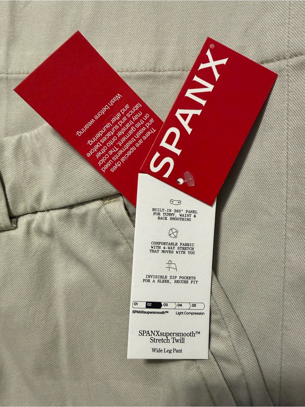 SPANX Bone/Tan High-Rise Wide-Leg Pants